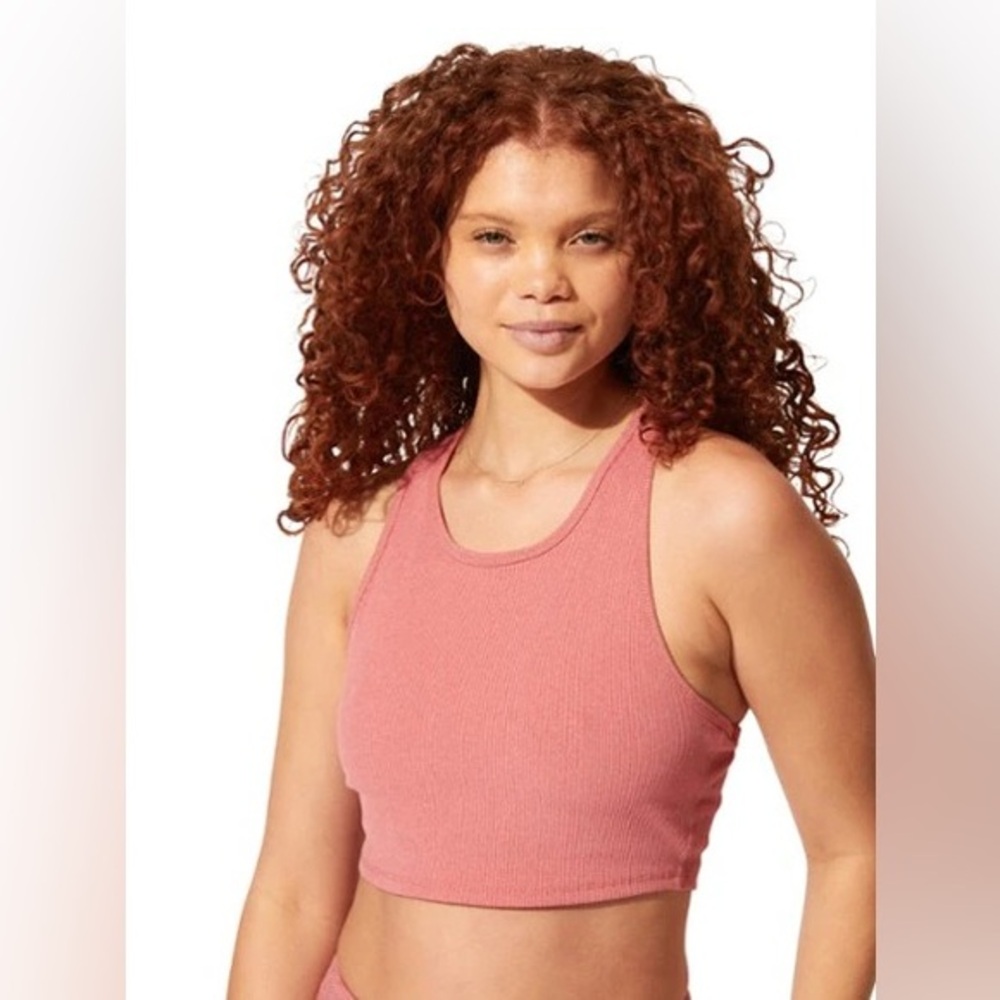 Threads 4 Thought Heather rustic rose cropped tank size L